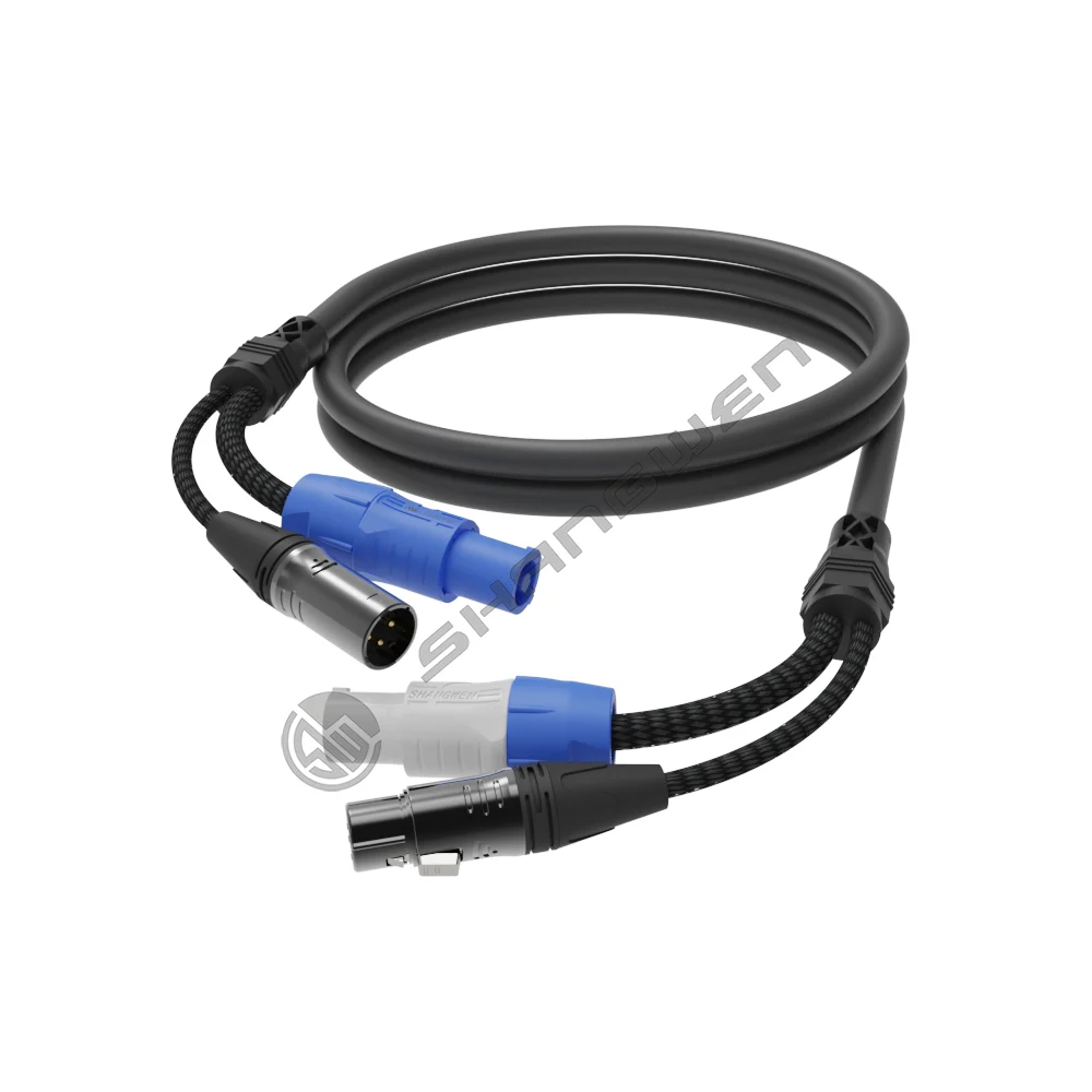 Power in+out/XLR male+female Plug